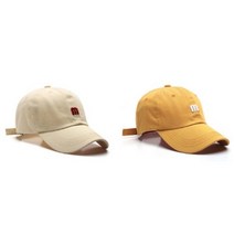 우일신 이니셜m 남녀공용 캡모자 세트 야구모자 데일리 캐주얼, A세트(베이지옐로우)