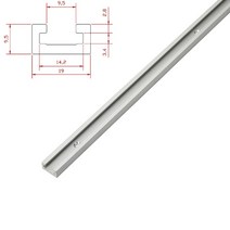 티트랙 T트랙 슬라이더 프로파일 목공 게이지300-1000mm 알루미늄 합금 바 263, 19형 트랙 실버, 1000mm