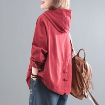 여자 후드 티 반팔 여성 캐주얼 코튼 데님 재킷 짧은 작업 코트 봄 가을 느슨한 오버사이즈