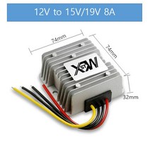 강압기 DC 12v ~ 19 v 5a 6a 8A 10a 알루미늄 IP67 방수 스텝 업 부스트 전력 컨버터 볼트 전압 조정기, 03 8A_01 12V_02 19V