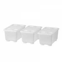 이케아 GLIS 글리스 수납함 뚜껑 투명 3개 17x10cm 604.661.47, Box
