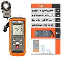 디지털조도계 조도기 BASDEN-디지털 럭스미터 Luxometer 200000Lux 180 도 회전 프로브 광도계 고정밀 사, 02 330R