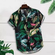 남성셔츠 에스닉 힙한 스타일 프린트 빈티지 셔츠 하와이 2022 hawaiian men39s 반팔 버튼 탑 캐주얼 비치 오버사이즈 탑