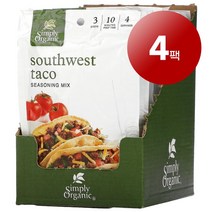 리암마켓 Simply Organic 심플리 사우스웨스트 타코 시즈닝 믹스 향신료 12개입 각 32g 1팩, 4팩