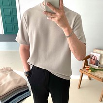 놈시크 여름 오버핏 남자 반팔 니트 아이스 쿨 티 si1141