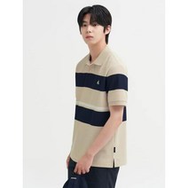 [빈폴] [BCycle] 베이지 허니콤 스트라이프 칼라 티셔츠 (BC2342C38A)