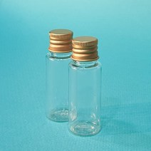 플라스틱 투명 갈색 미니 공병 여행 소분 용기 페트 병 20ml 30ml 50ml, 투명 골드뚜껑 20ml