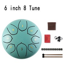 텅드럼 6 인치 스틸 세트 8 가지 튜닝 핸드 팬 패드 탱크 스틱 운반 가방 타악기 액세서리, 01 6 inch 8 Tune