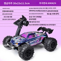 오프로드 입문용 카 무선, 프로 RC(랩터퍼플) 60KM/H 3단 라이트 컨트롤, 고속 배터리 1개 (약 30분)