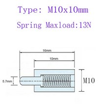 볼플런저 용수철 뚜러뻥 스테인레스 스틸 스트립 단계 없음 기둥 핀 포지셔닝 볼 나사 용접 가능, 01 M10x10