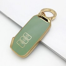 니로 (2022-현재) 키케이스 7버튼 골드라인 메탈룩 실리콘 키홀더 키커버 클립링세트 기아8, 파스텔그린