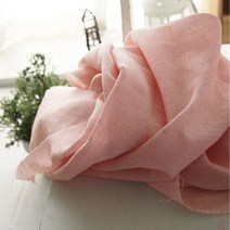 자투리 린넨선염거즈 파스텔핑크