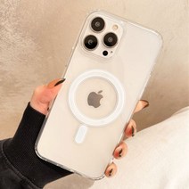 마그네틱 무선 충전 폰 케이스 프로 맥스 미니 플러스 SE 투명 하드 커버