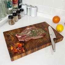 캔쇼 엔드그레인 프리미엄 우드 도마 특대/티크, 없음