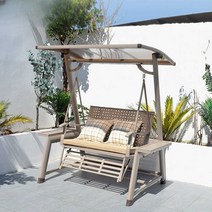 그네의자 원목 야외 카페 흔들 의자, 더블스윙(페달포함)