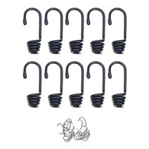 HOOK & CORD 금속 스프링 후크 - 와이어 번지 코드 후크 - DCM-중크롬산 MPC-금속 플라스틱 코팅 - 엔드 보호 캡 게이지 - 방수포 커버 햇빛 가리개용 (101.6, 10