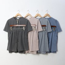 남자 여름 데일리 무지 피그먼트 반바지 밴딩 숏 팬츠
