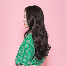 [4개 세트] 여자 헤어 피스 붙임머리 똑딱이 셋팅펌 웨이브 머리숱 보충 가발, 내츄럴블랙