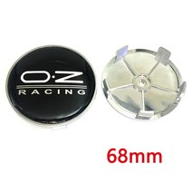 휠캡 56mm OZ 휠 허브 센터 캡 자동차 로고 배지 엠블럼 림 방진 커버 교체 부품 액세서리 4 개입, 13 68mm Black Silver