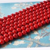 연화 컬러 터키석 원석재료 레드 4mm 681012mm 1줄, 단품