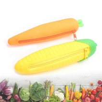 말랑말랑 실리콘 당근 옥수수 필통 2종, 2_당근