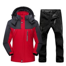 남자 스키 복 방풍 방수 스노우 보드 재킷과 바지 겨울 야외 스포츠 세트 따뜻한 양털