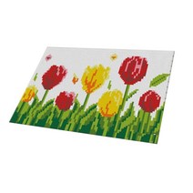 DIY 래치 후크 키트 코바늘 뜨개질 쿠션 카펫 매트 러그 공예 패턴, ZD552, 58x40cm, 설명