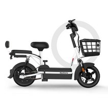 MONTHERIA 성인 전기 자전거 48V 이륜 출퇴근 배달 전동 바이크 B918-01, 24A-여정50~60킬로미터, 흰색