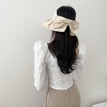 VANANA2 여성 얼굴소멸 러블리 셔링 빅 챙 코튼 소재 와이어 여신 뒷리본 썬캡