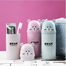 여행용 휴대용 코끼리 칫솔통 치약통 케이스, 핑크