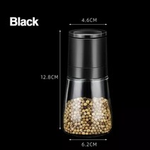 후추 소금 그라인더 Manual salt and pepper grinder pulverizer Transparent glass jar spice seasoning bottle gr, [02] black