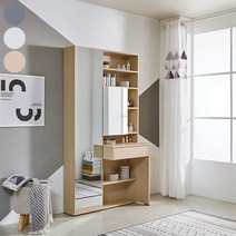 네비르 전신 수납형 화장대세트 YY1003-1, 화이트