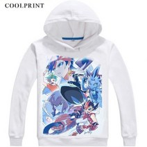 [해외] FUJIKI YUUSAKU MENS 후드 YUGIOH VRAINS 드래곤 방화벽 FAIYA WOURU 스웨트 STREETWEAR ANIME HOODIE 프린트 긴 후드, 은 M