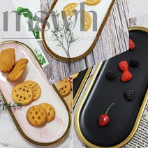 Mswh 대리석 디자인 마블 트레이 소 대 3color, 핑크