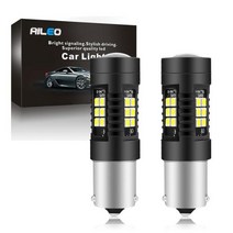 AILEO 자동차 조명 신호 램프 전구 BA15S 1156 P21W LED PY21W BAU15S 3030 SMD 칩 브레이크 라이트 턴 주간 주행 등, 없음, yellow+BAU15S PY21W