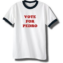 ZeroGravitee Vote for Pedro 반소매 링거 티셔츠 - 스몰 .. 정품보장