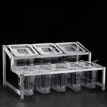 아크릴 양념 통 2단 조미료 업소용 소스 반찬 파우더, 7. 투명 업그레이드 세트 J-4412