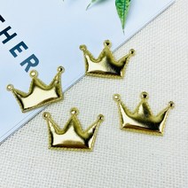 핀쿠션 DIY 장식부자재)왕관 초음파장식 리본재료 (2개), 골드