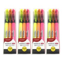 모나미 에센티 브라이트 형광펜 세트, 3색, 4세트