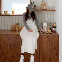 MUMUSEE 국내제작 면100 코지 레이스 뷔스티에 롱원피스 3color 끈나시 루즈핏
