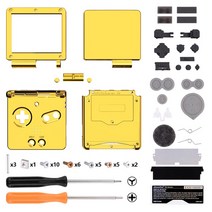 EXtremeRate-IPS 레디 업그레이드 소프트 터치 맞춤형 교체 하우징 쉘 게임 보이 어드밴스 SP GBA IPS 및 표준 LCD 용, China_Chrome Gold, 05 Chrome Gold