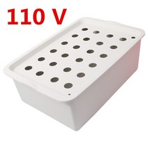 수경재배기 식물재배기 가정용스마트팜 220v 110v 공기 펌프 24 홀 수경 무토양 성장 상자 식물 야채 종자 재배 보육 냄비 1 세트, 회색 110v