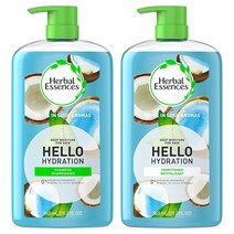 허벌에센스 Herbal Essences 샴푸 바디 워시 + 컨디셔너 파라벤 프리 헬로 하이드레이션 모이스처라이징 29.2온스 키트 화이트 코코넛 332197