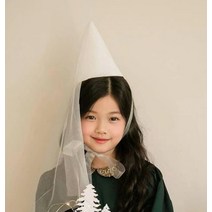 요정 면사포 고깔모자 생일파티 용품 악세사리 소품, 화이트