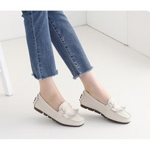 쁘띠초이 천연소가죽 슬립온 스니커즈 태슬 펀칭 로퍼 단화