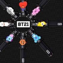 BT21 캐릭터 피규어 무선 셀카봉 셀피스틱, 망