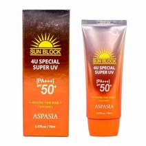 아스파시아 4U 스페셜 수퍼 UV 썬블럭 70ml 287096 spf 선크림 썬크림, 단품