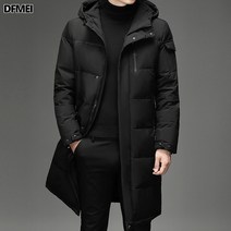DFMEI 패딩남성코트 대디룩 롱기장 메이커 90화이트 오리털 무릎높이 두께감 중장년 아웃도어