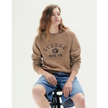 22FW [PUPPY]베이지 프린트배색 면 긴팔티셔츠 HSTS2DL51I2