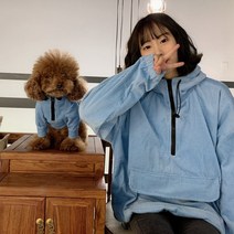 봄 개플룩 견주 개 강아지 커플 룩 후드 고양이 반려견 반려묘 집사 시밀러룩 강아지 산책용 편한 후드티, 02.빨간색